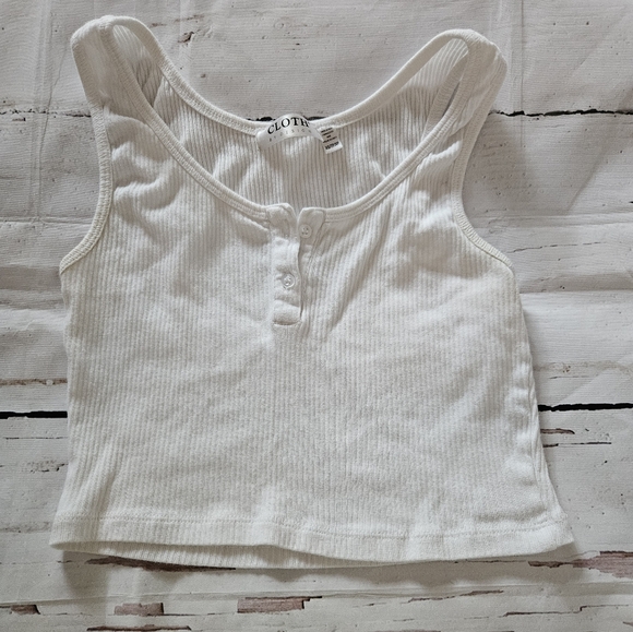 Cloth by Design Women's White Ribbed Sleeveless Crop Top Size XS - Picture 1 of 3